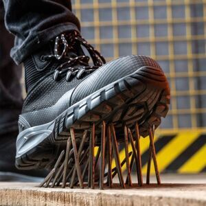 RAYDLINX H86 Steel Toe Slip Resistant Safety Boots for Men Black Size 13…